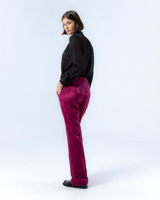 Fuchsia Jacquard Veronica Pants