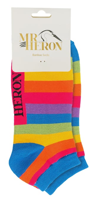 Calcetines de Bambú Arco Iris para Hombre | Mr Heron | Calcetines de rayas de colores - Arco Iris - Image 2