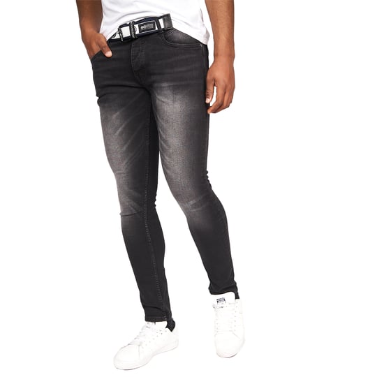 Crosshatch Mens Barbeck Slim Jeans (Black Wash) - Image 3