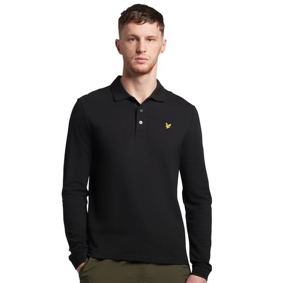 Polo largo negro con logo en el pecho de Lyle and Scott - Image 1