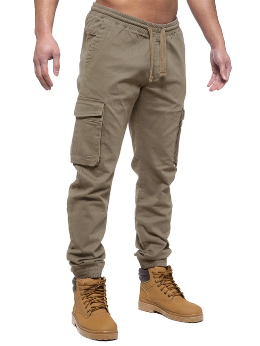 Enzo | Vaqueros Cargo Jogger para Hombre - Beige - Image 3