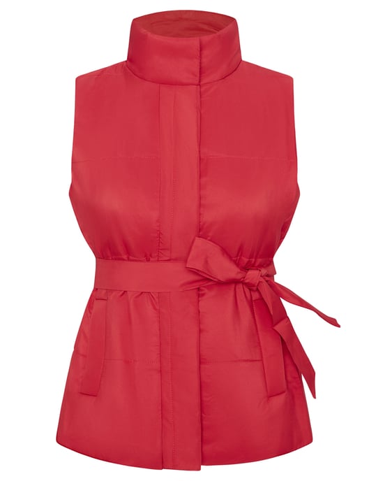 Womens Katies Belted Puffer Vest