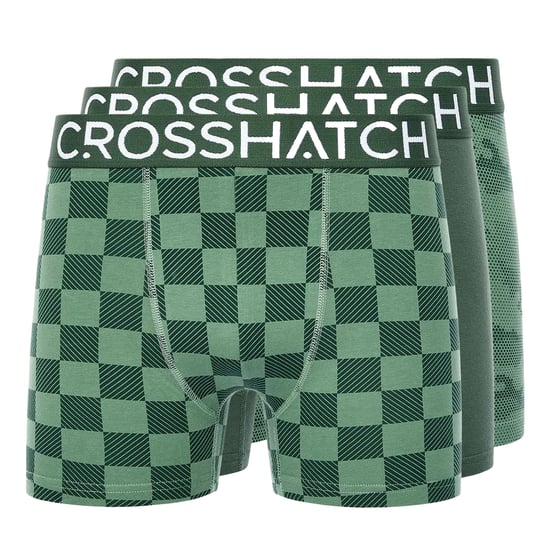 Crosshatch Mens Bresler Boxer Shorts (Pack of 3) (Green) - Image 1
