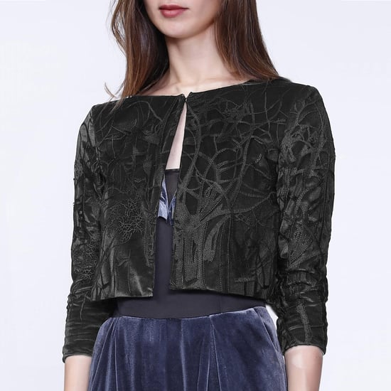 Short lace and velvet jacket - Image 1