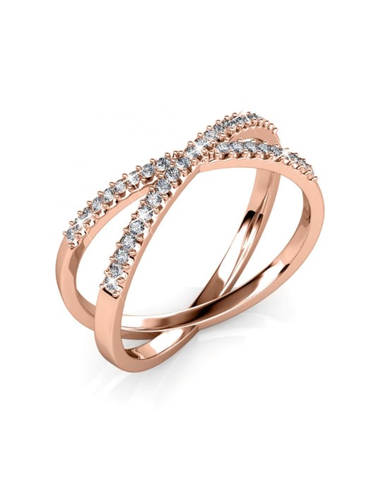 Anillo X - Oro rosa y cristal - Image 3