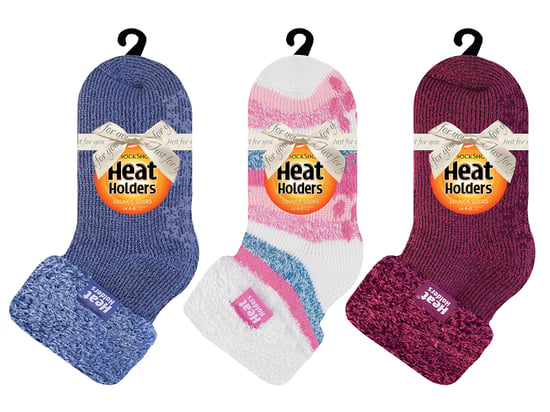 Womens Fluffy Slipper Bed Socks with Grips | Heat Holders | 3 Pair Multipack | Ladies Warm Fleece Lined Non Slip Socks | Regalos de invierno para ella - Pack 1 - Image 2