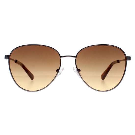 Guess Round Mens Shiny Light Nickeltin Brown Gradient  GU8257