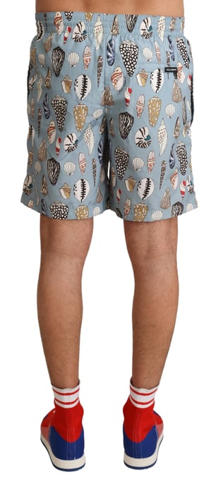 Bermudas de baño para hombre Dolce & Gabbana en azul con conchas marinas - Image 3