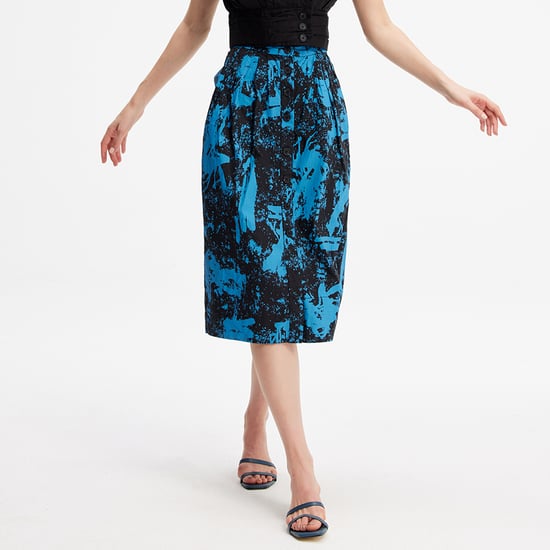 Buttoned straight skirt in cotton - Image 6