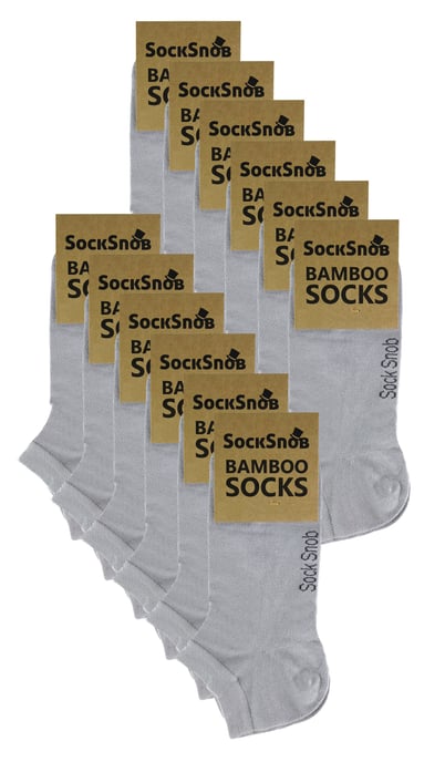 12 Pares Multipack Calcetines Bamboo Trainer para Hombre | Calcetines Transpirables - Gris - Image 2