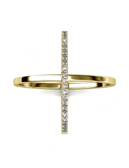 Anillo X Duo - Oro y Cristal - Image 5