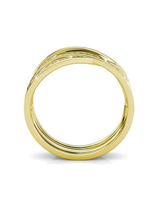 Anillo Criss Cross - Oro y Cristal - Image 5