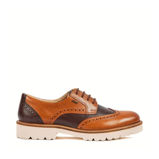 Pod Kortney Leather Women's Tan Multi Brogues Shoes - Image 4