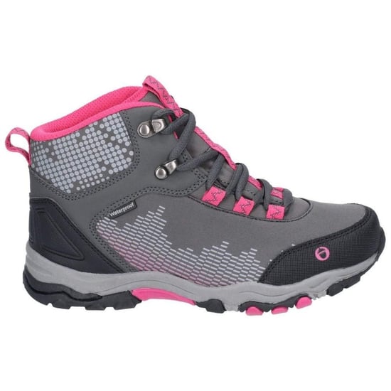 Cotswold Childrens/Kids Ducklington Lace Up Hiking Boots (Grey/Pink) - Image 2