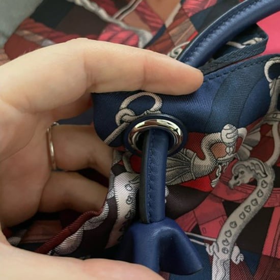 Hermès Printed Silk City Bag in Multicolor Silk and Leather - Image 5