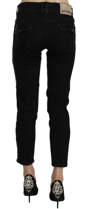 Pantalones de mezclilla casuales cortos de cintura media negros para mujer John Galliano - Image 4