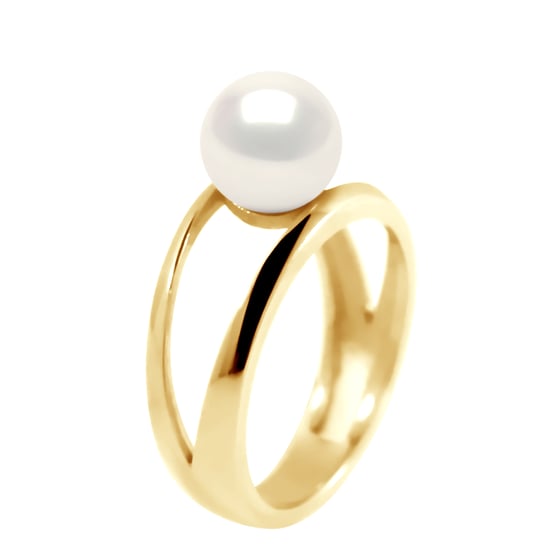 DIADEMA - Ring in Yellow Gold - Real Freshwater Pearls