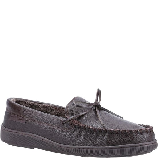 Hush Puppies Mens Ace Leather Slippers (Brown) - Image 1