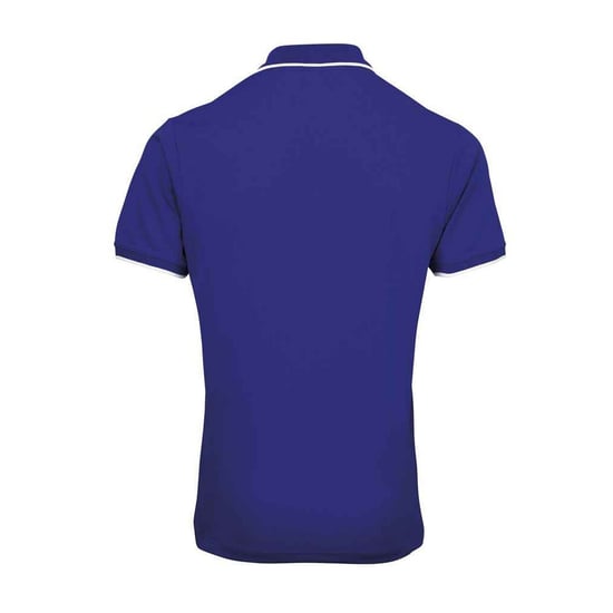 Premier Mens Coolchecker Contrast Pique Polo Shirt (Royal Blue/White) - Image 2