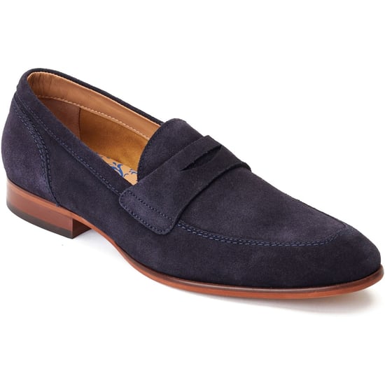 Base London Bruno Leather Men's Navy Loafers - Image 1