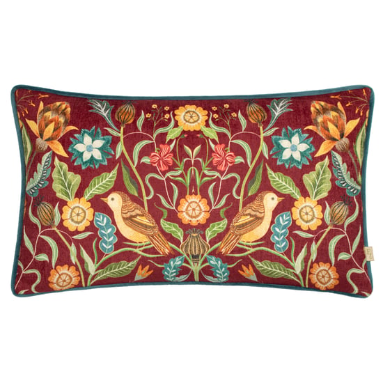 Funda de Cojín de Chenille con Ribete de Los Pájaros Espino de Evans Lichfield - Image 1