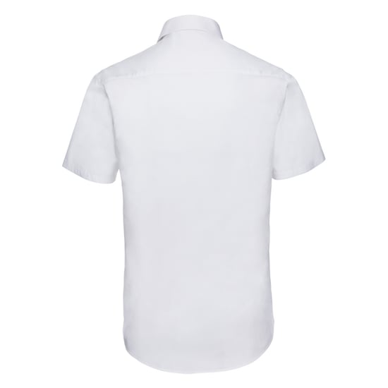 Russell Collection Mens Stretch Fitted Short-Sleeved Shirt (White) - Image 2