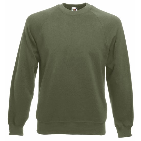 Fruit Of The Loom Mens Raglan Sleeve Belcoro® Sweatshirt (Classic Olive) - Image 1