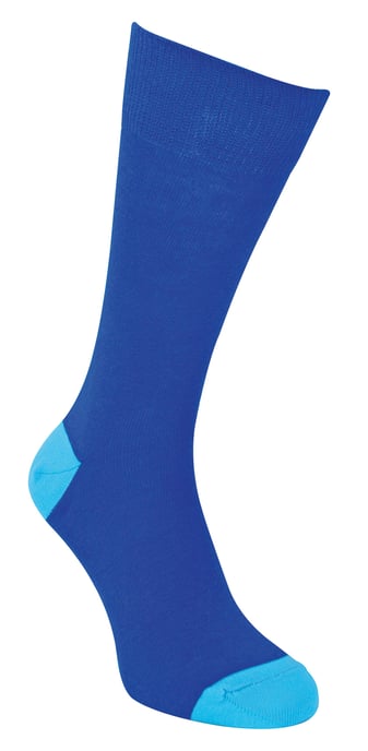 Paquete múltiple de 12 pares de calcetines de algodón negros para hombres | Sock Snob | Calcetines de caña transpirables con talón y puntera acolchados - Azul - Image 2