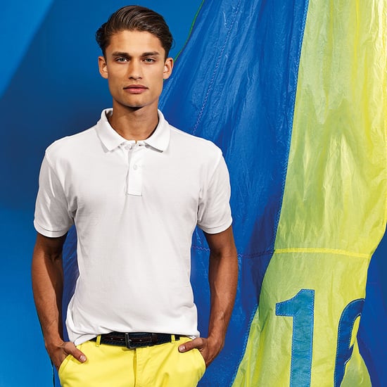 Asquith & Fox Mens Plain Short Sleeve Polo Shirt (White) - Image 2
