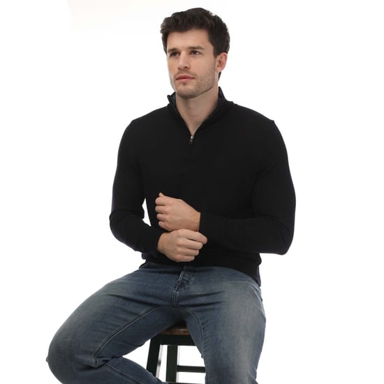 Sudadera de media cremallera de lana merina Ted Baker Limehas para hombre en color navy - Image 4