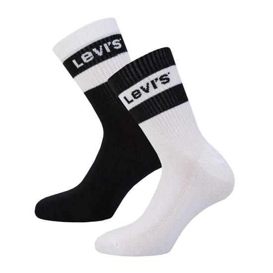 Men's Levis Sport Logo 2 Pack Socks in White Black - Image 3