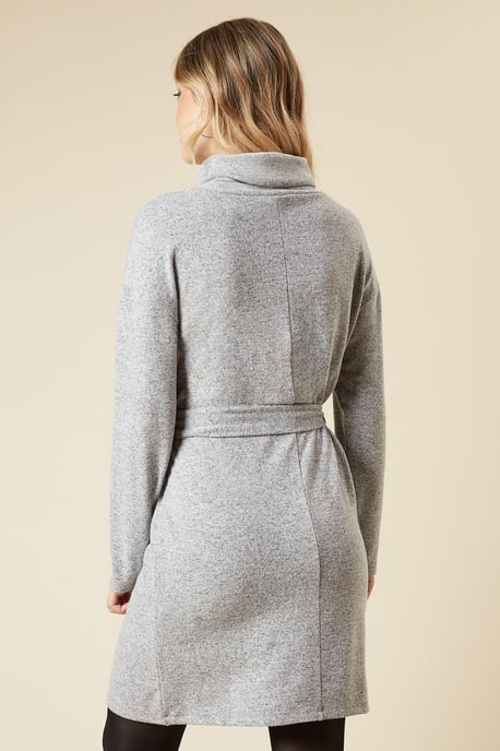 Brushed Roll Neck Mini Dress