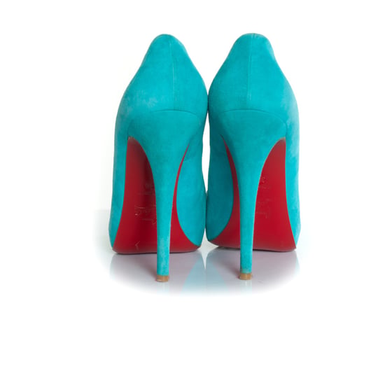 Turquoise suede pumps - Image 3