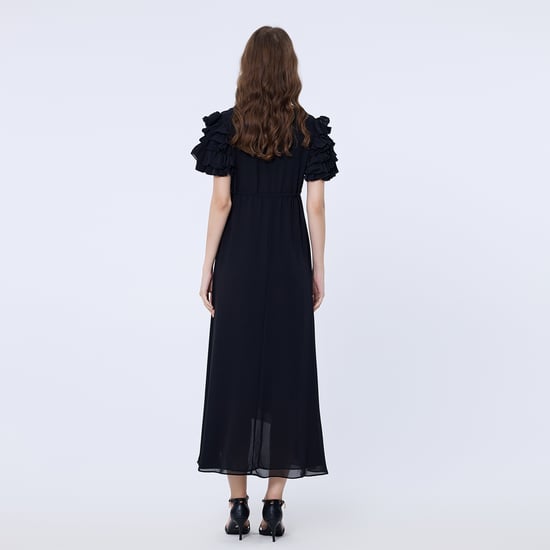 Tiered frills shoulder long dress - Image 3