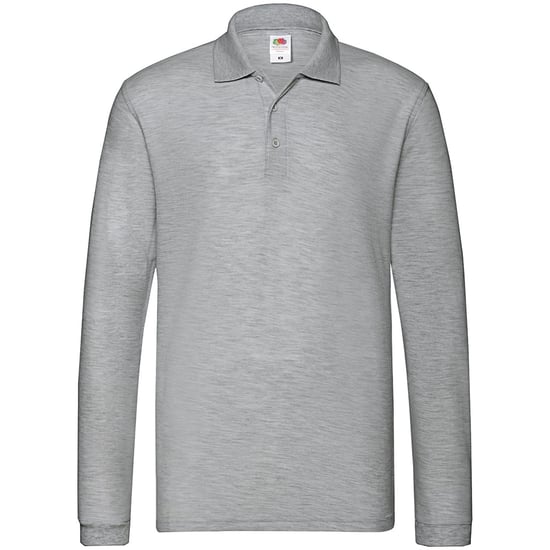 Fruit of the Loom Mens Premium Pique Long-Sleeved Polo Shirt (Athletic Heather) - Image 1