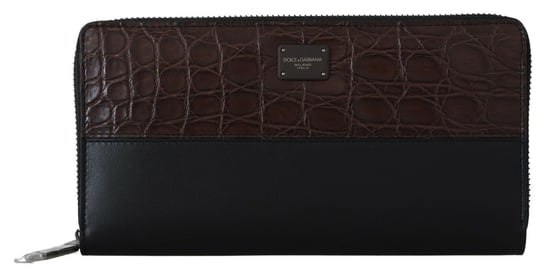 Cartera Continental de Cuero Exótico para Hombre Dolce & Gabbana en Color Negro con Cierre Wrapper. - Image 1