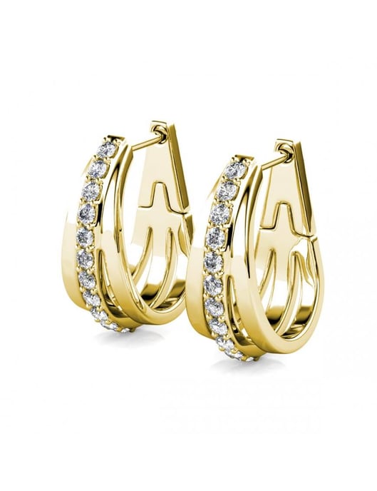 Pendientes Aurielle - Oro y Cristal - Image 4