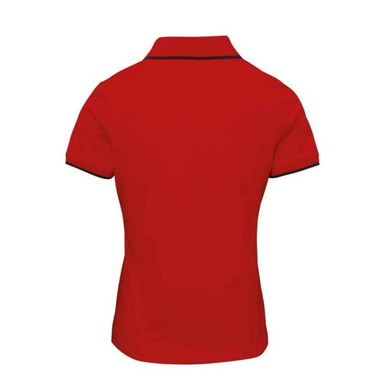 Premier Womens/Ladies Coolchecker Contrast Pique Polo Shirt (Red/Black)