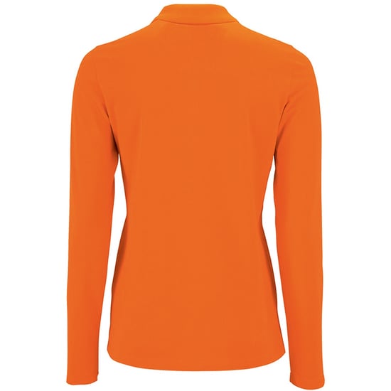 SOLS Womens/Ladies Perfect Long Sleeve Pique Polo Shirt (Orange) - Image 2
