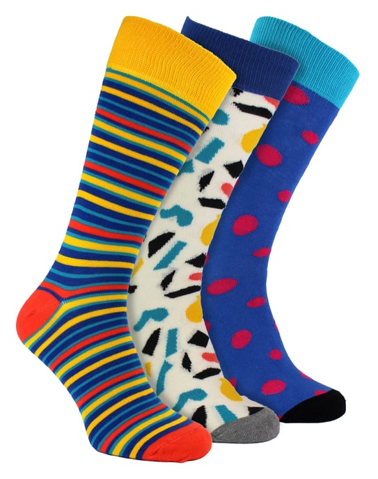 HS by Happy Socks - Pack de 3 Calcetines de Rayas Clásicos para Hombre - Rayas (Brights) - Image 1