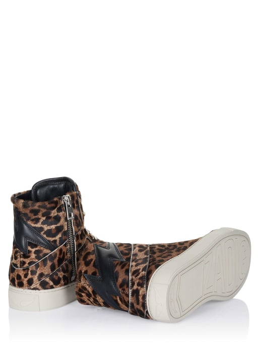 Zadig Voltaire Zapatos High Flash Printed Cowskin Wit marrón - Image 3