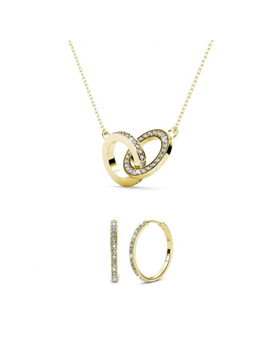 Conjuntos gemelos Chic Circle - Oro y cristal - Image 1
