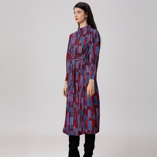 Graphic Print Midi Blouse-Dress - Image 4