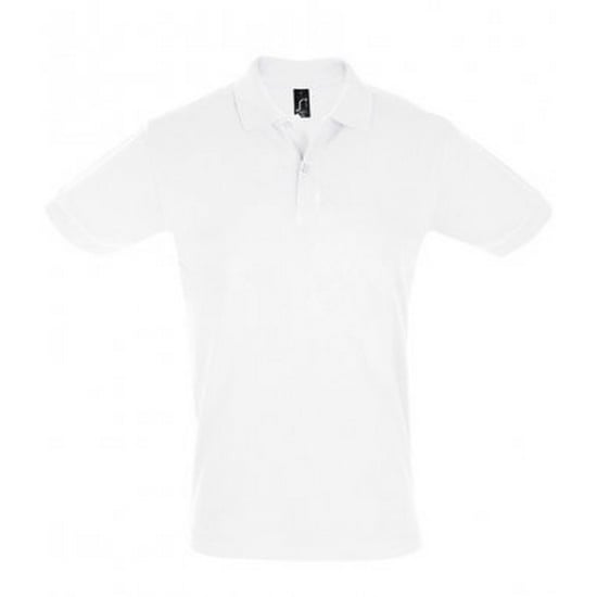 SOLS Mens Perfect Pique Short Sleeve Polo Shirt (White) - Image 1