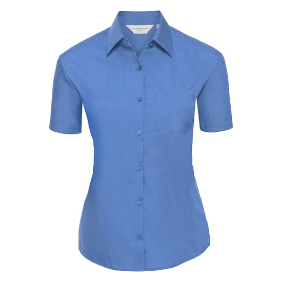 Russell Collection Womens/Ladies Classic Polycotton Easy-Care Short-Sleeved Shirt (Corporate Blue) - Image 1