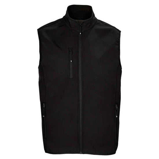 SOLS Mens Falcon Softshell Zipped Body Warmer (Black) - Image 1