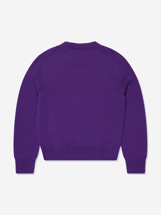 Versace Girls Wool Logo Jumper in Purple