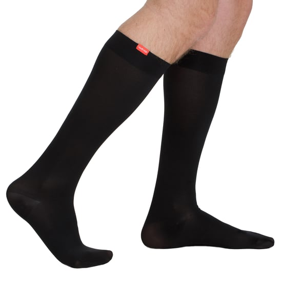 VIM&VIGR - Wide Calf Graduated Compression Socks 15-20 mmhg Moisture Wicking Nylon for Men & Women - Black