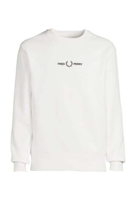 Sudadera blanca como la nieve con logo de la marca Fred Perry - Image 1