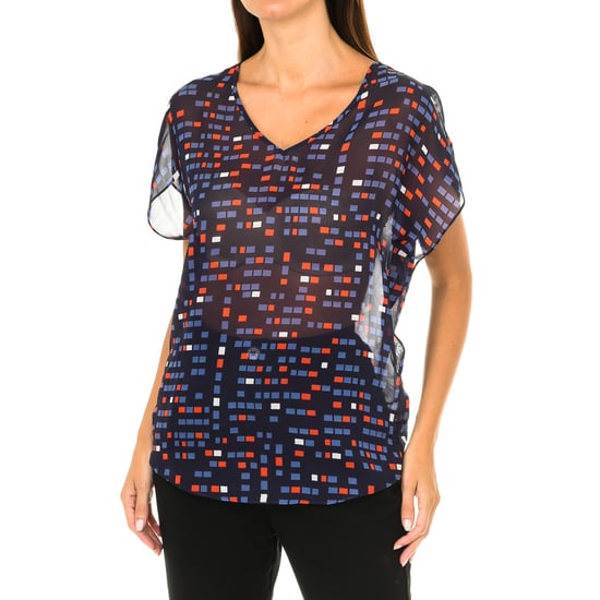Women's short sleeve V-neck blouse 3Y5H65-5NTAZ